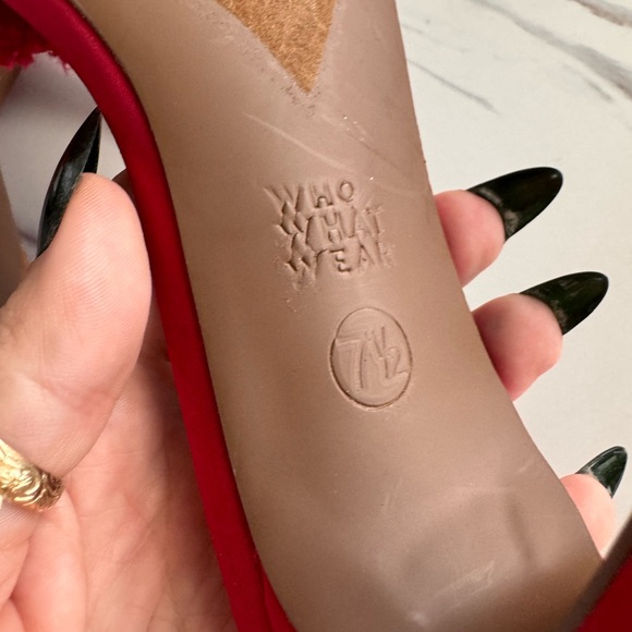 Who What Wear Red Fur Heels - Picture 3 of 10
